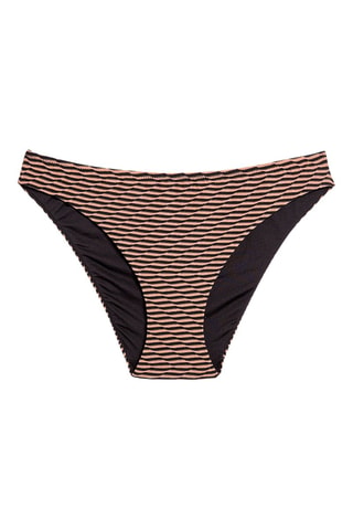 Slip bikini a vita alta - Marrone e nero 