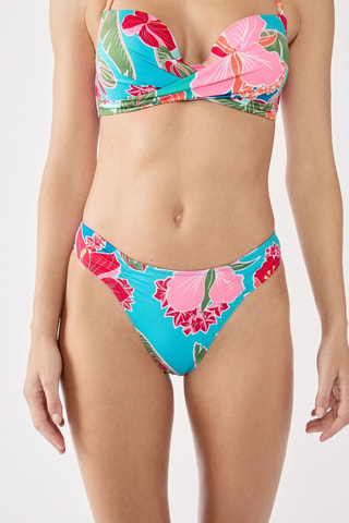 Slip bikini Hibiscus - Turchese e verde chiaro