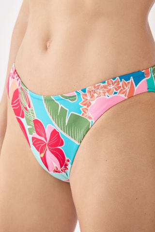 Slip bikini Hibiscus - Turchese