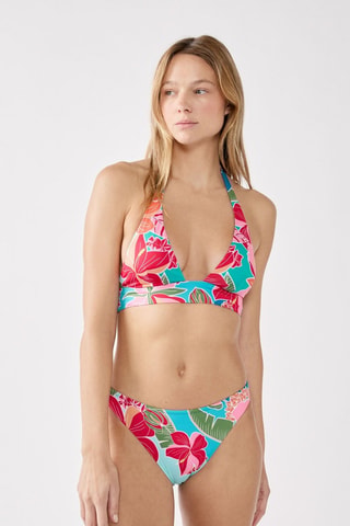 Slip bikini Hibiscus - Turchese