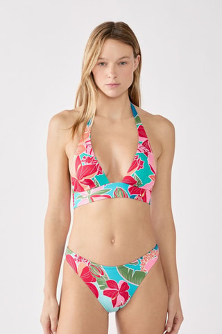 Slip bikini Hibiscus - Turchese