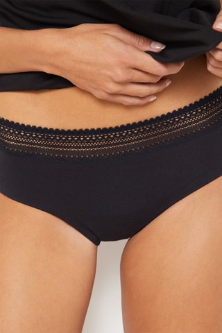 Slip mestruale in cotone bio Celia - Flusso medio - Nero