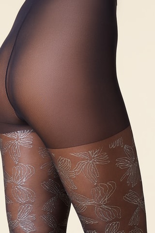 Collant Eternel Fleurs Dorees - Nero