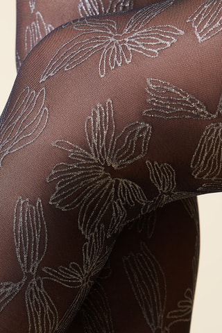 Collant Eternel Fleurs Dorees - Nero