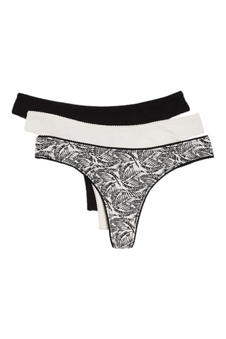 3 tanga Tara Black - Nero ed ecrù