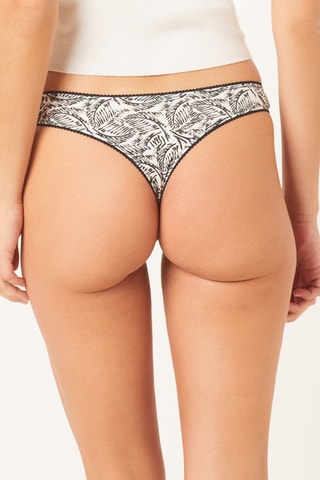 3 tanga Tara Black - Nero ed ecrù