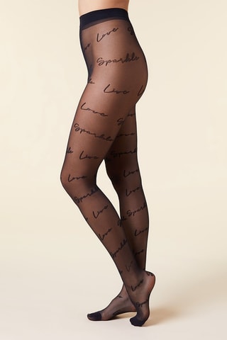 Collant Edinburg Mots Doux - Noir