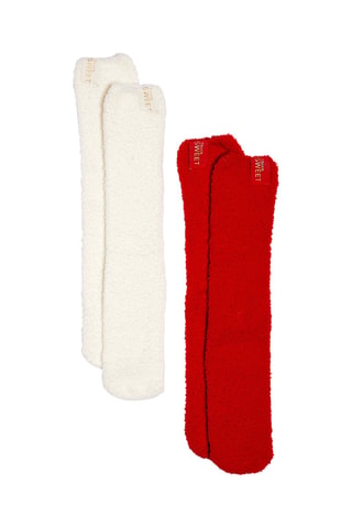 2 paia di calze Cindy - Rosso e bianco