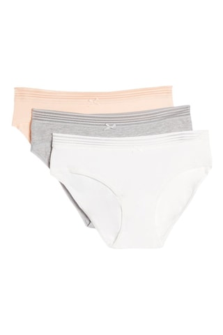 3 slip Yasmine - Grigio chiaro melange e bianco 