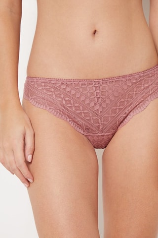 Tanga in pizzo Idole - Rosa antico