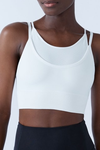 Top effetto trompe-l’œil Eclipses - Bianco