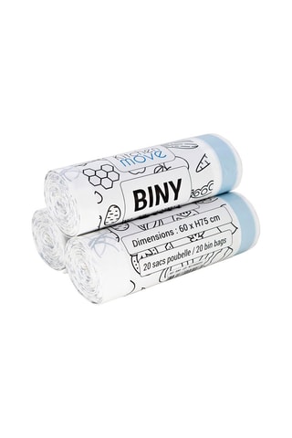 60 sacchi per pattumiera Biny - 50 l - Bianco