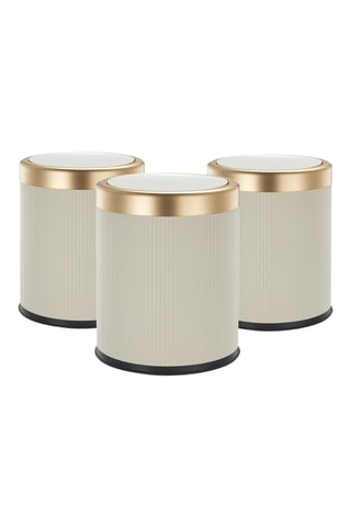 3 pattumiere Push Glint - Beige - 8 l