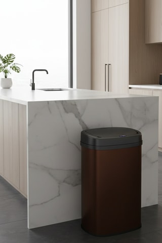 Pattumiera automatica Majestic in acciaio inossidabile - Marrone - 58 l
