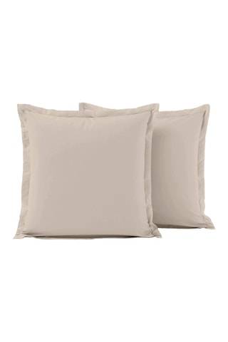 2 fundas de almohada y 2 fundas de almohadón de algodón 57 hilos/cm² - Beige