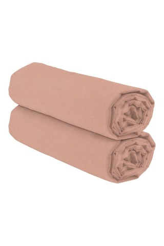 2 sábanas bajeras de algodón 57 hilos/cm² - Rosa viejo