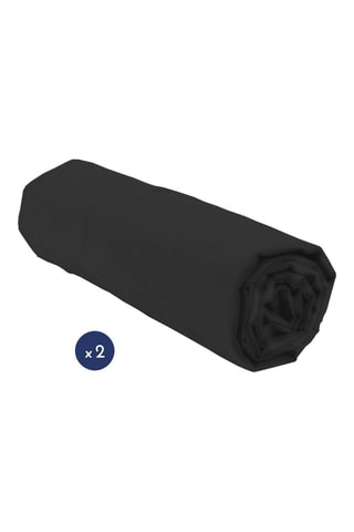 2 sábanas bajeras de algodón 57 hilos/cm² - Negro
