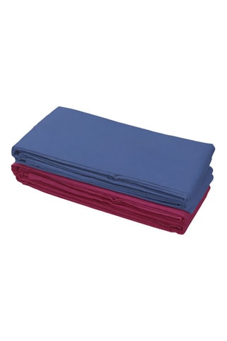 2 sábanas encimeras de algodón 57 hilos/cm² - Azul