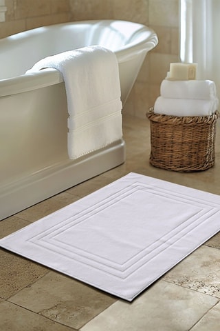 2 alfombras de baño - Blanco - 60 x 90 cm