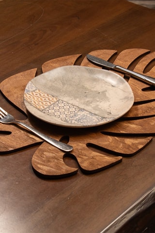 4 manteles individuales de madera - 33 x 45 cm - Marrón