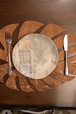4 manteles individuales de madera - 33 x 45 cm - Marrón