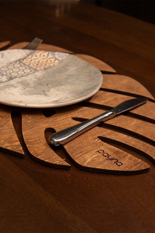 4 manteles individuales de madera - 33 x 45 cm - Marrón