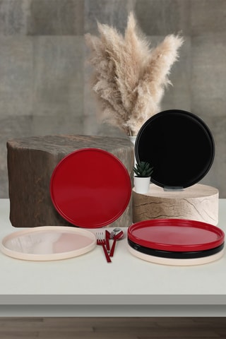 6 platos llanos de cerámica 27 cm