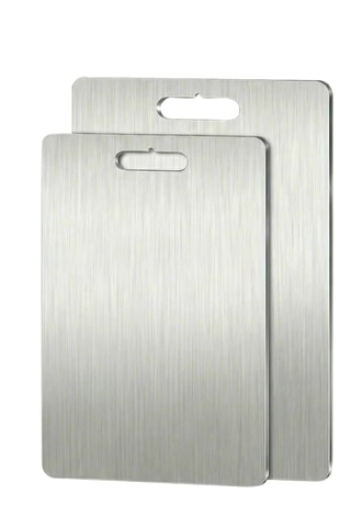 2 tablas para cortar de acero inoxidable - 15 x 25 cm, 24 x 34 cm