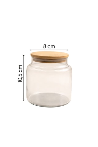6 recipientes de cristal con tapas de bambú - 63 cl