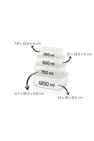 16 fiambreras - 250 / 500 / 750 / 1200 ml