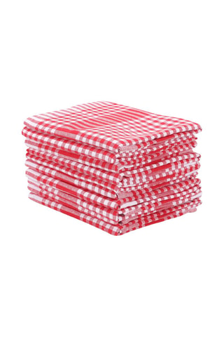 10 paños - Rojo y blanco - 45 x 65 cm - Blanco y rojo