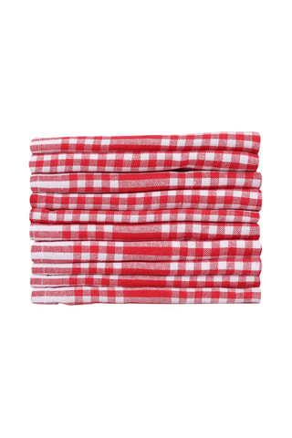10 paños - Rojo y blanco - 45 x 65 cm - Blanco y rojo