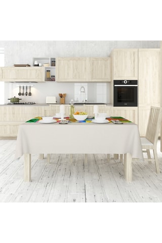 Mantel rectangular - Beige - 140 x 220 cm - Beige y multicolor