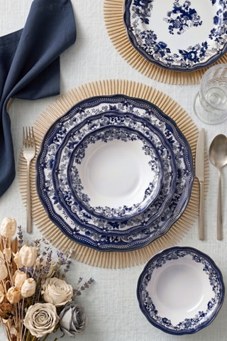 Vajilla de porcelana Velour Navy Blue Fulya - 24 piezas