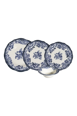 Vajilla de porcelana Velour Navy Blue Fulya - 24 piezas