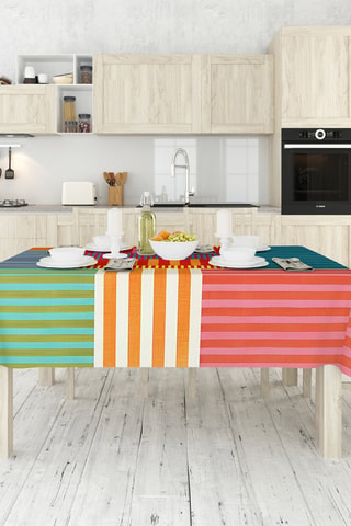 Mantel rectangular - Rojo y verde - 140 x 220 cm - Azul y rojo