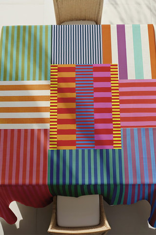 Mantel rectangular - Rojo y verde - 140 x 220 cm - Azul y rojo