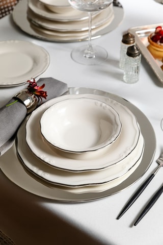 Vajilla de porcelana Platin Yaldiz - 24 piezas