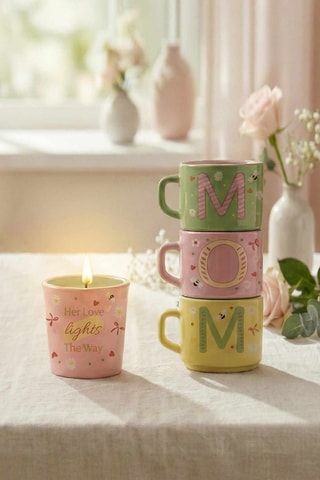 Estuche de taza y vela With Love - 4 piezas