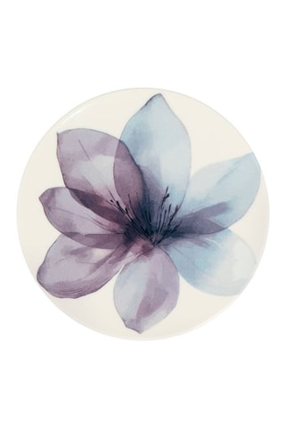 4 platos de postre de porcelana Fleur Blue - 22 cm