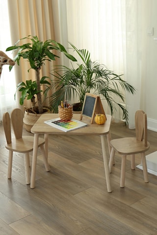 Table et 2 chaises Bunny - 50 x 60 x 45 / 30 x 30 x 25 cm