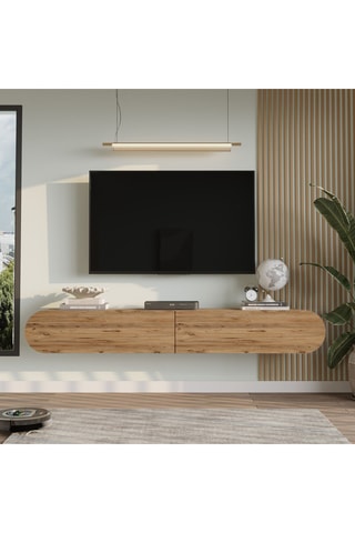 Meuble TV 2 abattants Lum - 160 x 29,5 x 29,5 cm