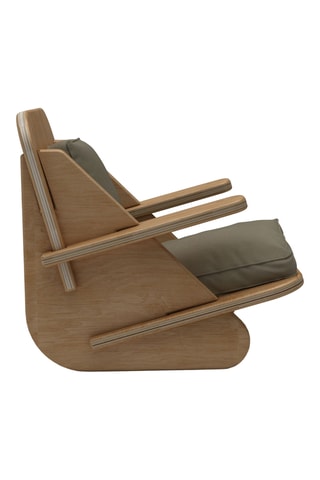 Fauteuil en bouleau - Naturel et kaki