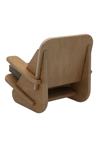Fauteuil en bouleau - Naturel et kaki
