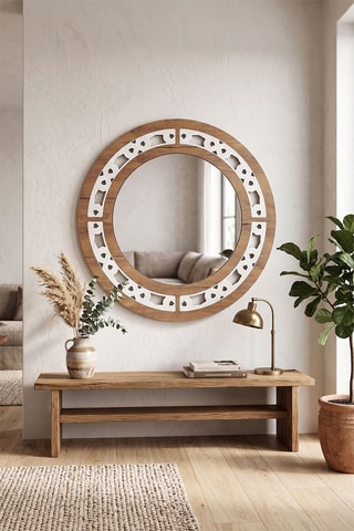 Miroir - 58 x 58 x 0,8 cm - Bois - 