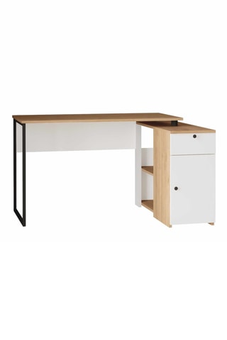 Bureau d'angle  - Blanc - 129,8 x 75 x 90 cm