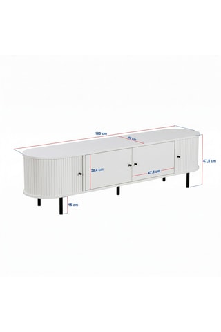 Meuble TV 4 portes  - 180 x 47 x 40 cm