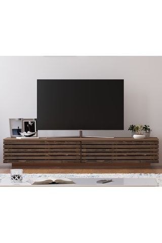 Meuble TV 2 abattants en chêne  - 180 x 35 x 40 cm