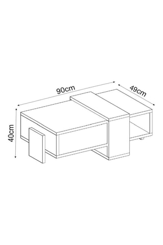 Table basse - 90 x 40 x 49 cm