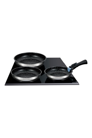 3 sartenes de acero inoxidable con mango extraíble - 20, 24 y 26 cm